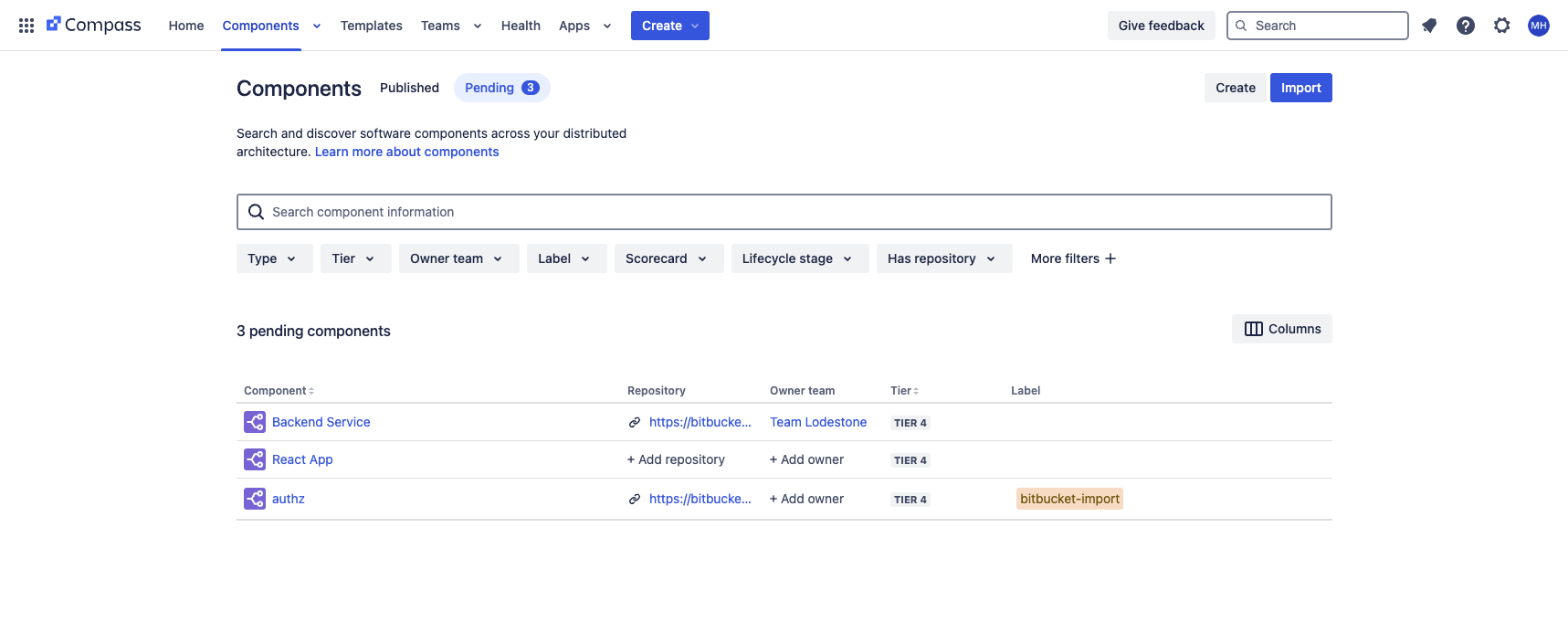 Admins can now review and approve components in Compass