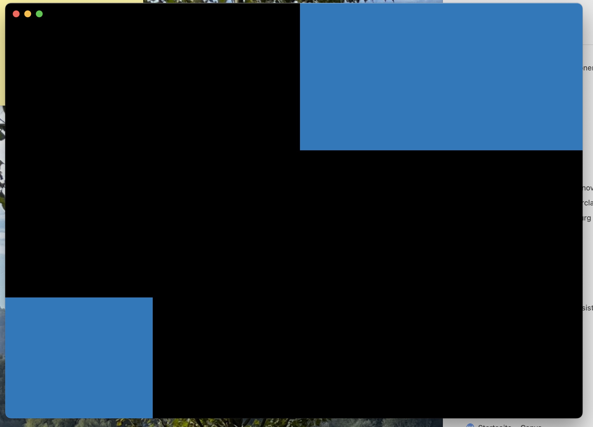 My desktop App Starts with a blue and black screen...