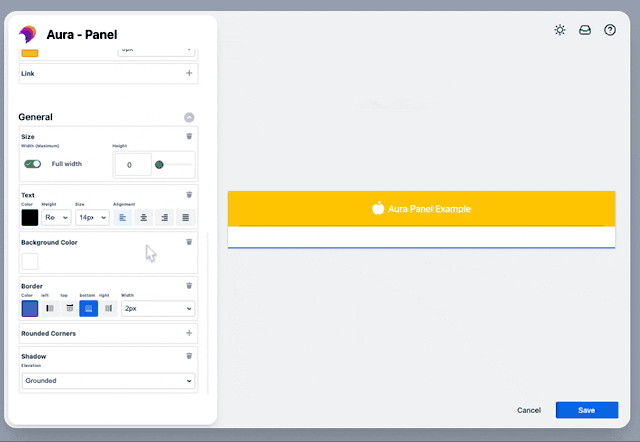 Aura panel general settings.gif