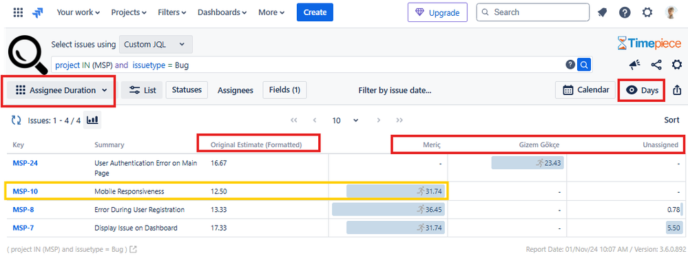 Assignee Duration Report Worklog.png