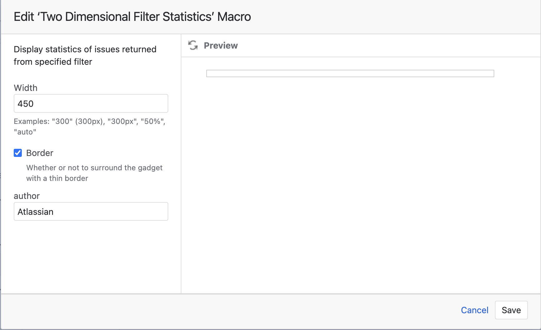 not working Two Dimensional Filter Statistics Gadg...