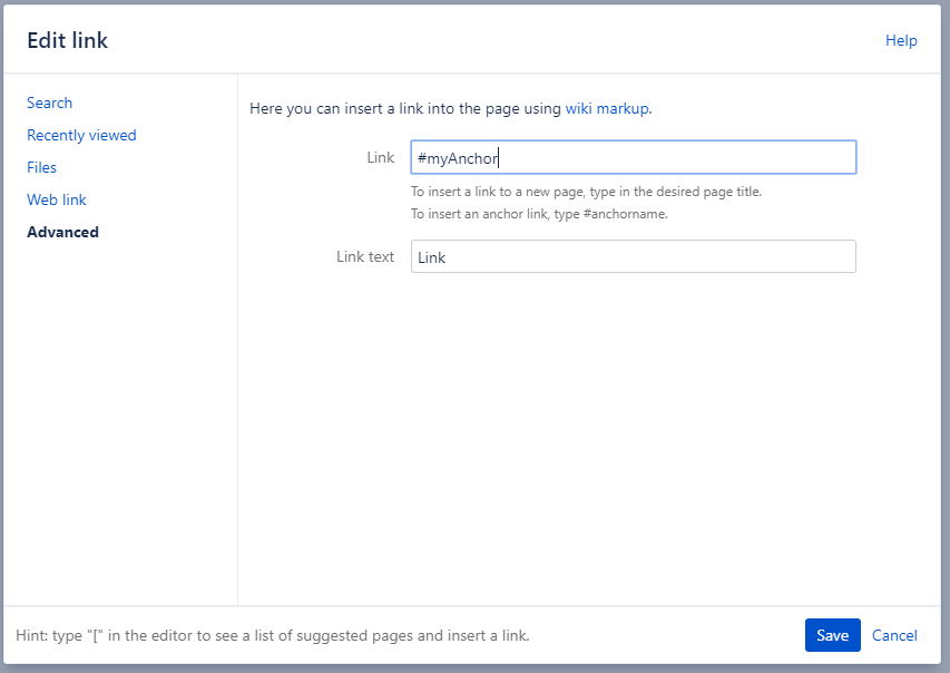 Relative Anchor Link on a Confluence Page