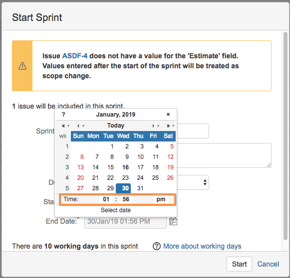 Is There Any Way To Change A Sprint Start End Time