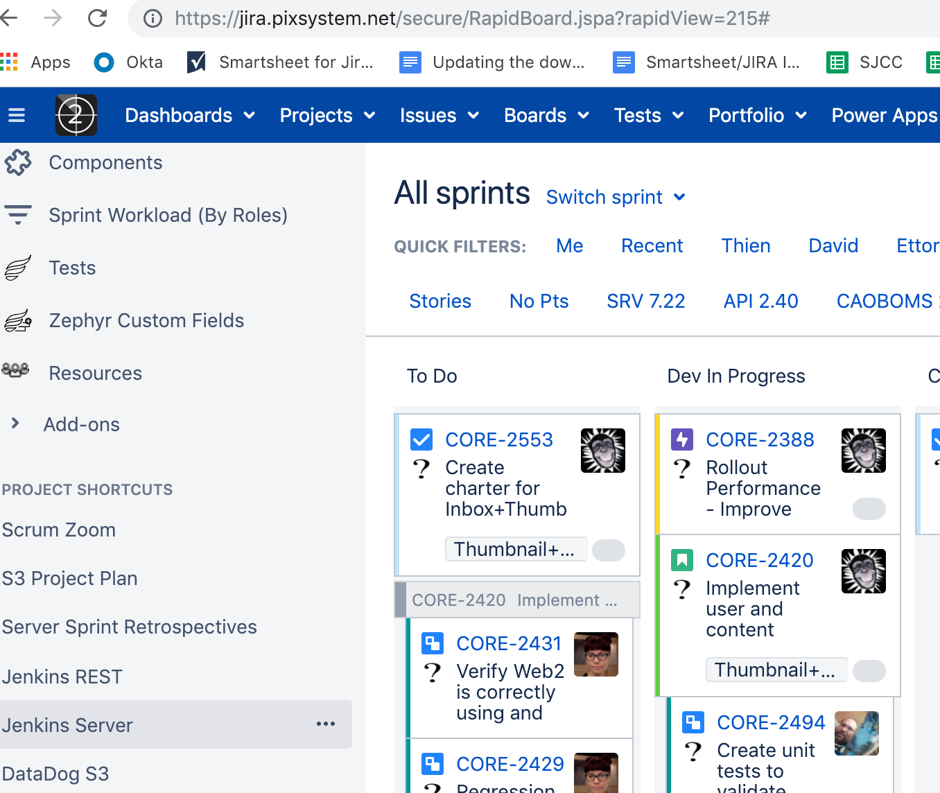 Jira boards' project shortcuts missing from some b...
