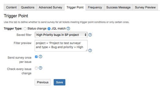 create a custom JQL query to serve as a survey trigger point in surveys for service desk.png