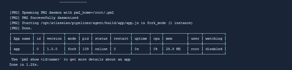 Bitbucket Pipelines Node Server Run Pm2 Issues