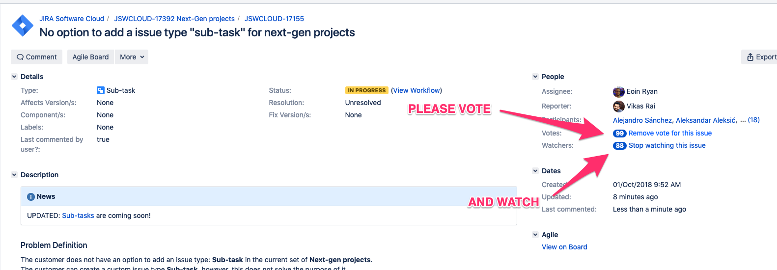 Solved Subtasks in NextGen project?
