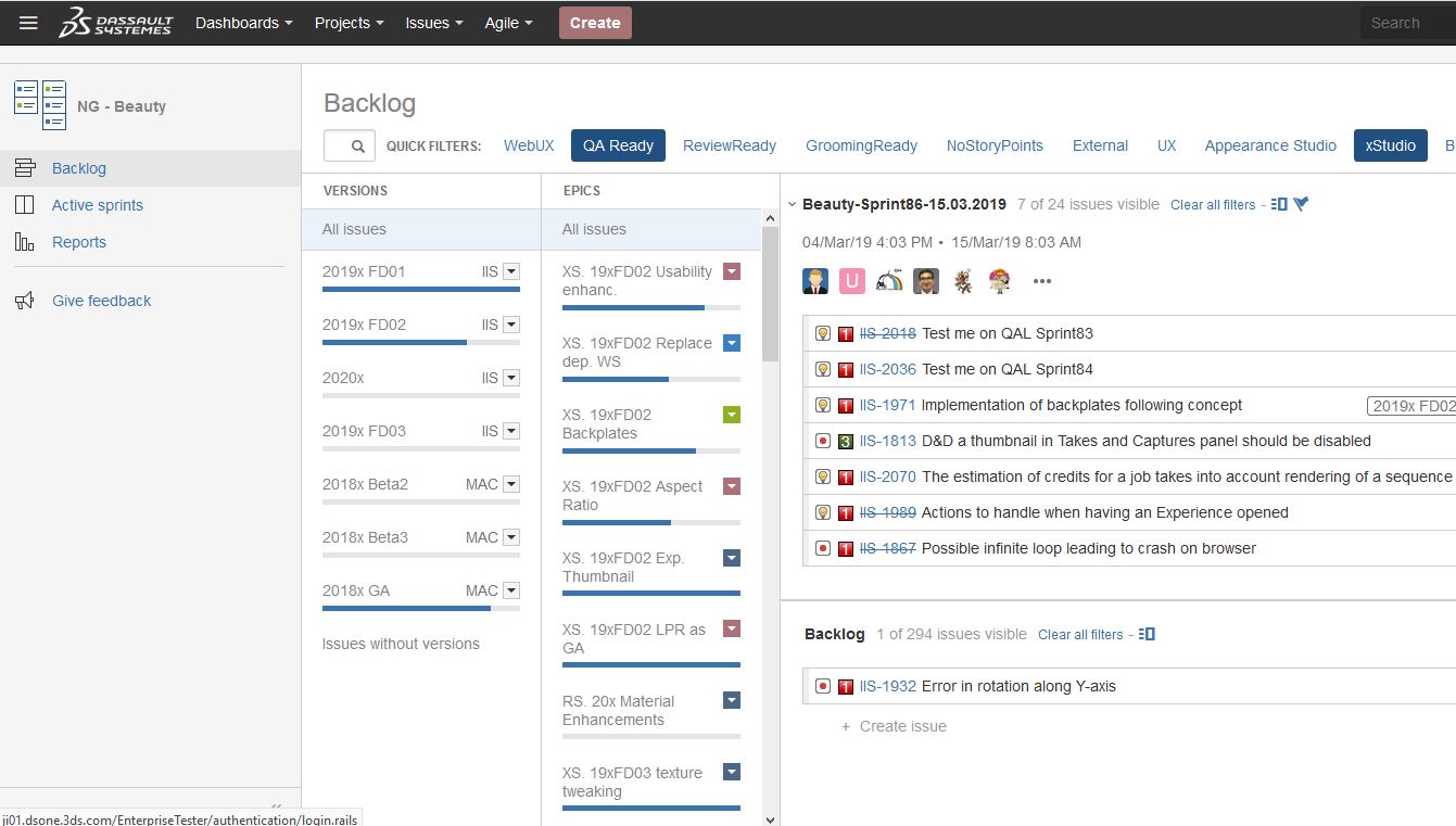 How to create Backlog list of epics on left side o...