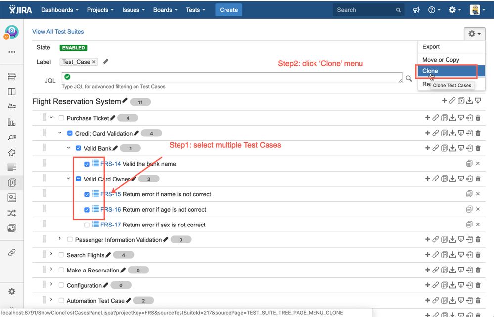 Does anybody know how to do bulk clone of test cas...