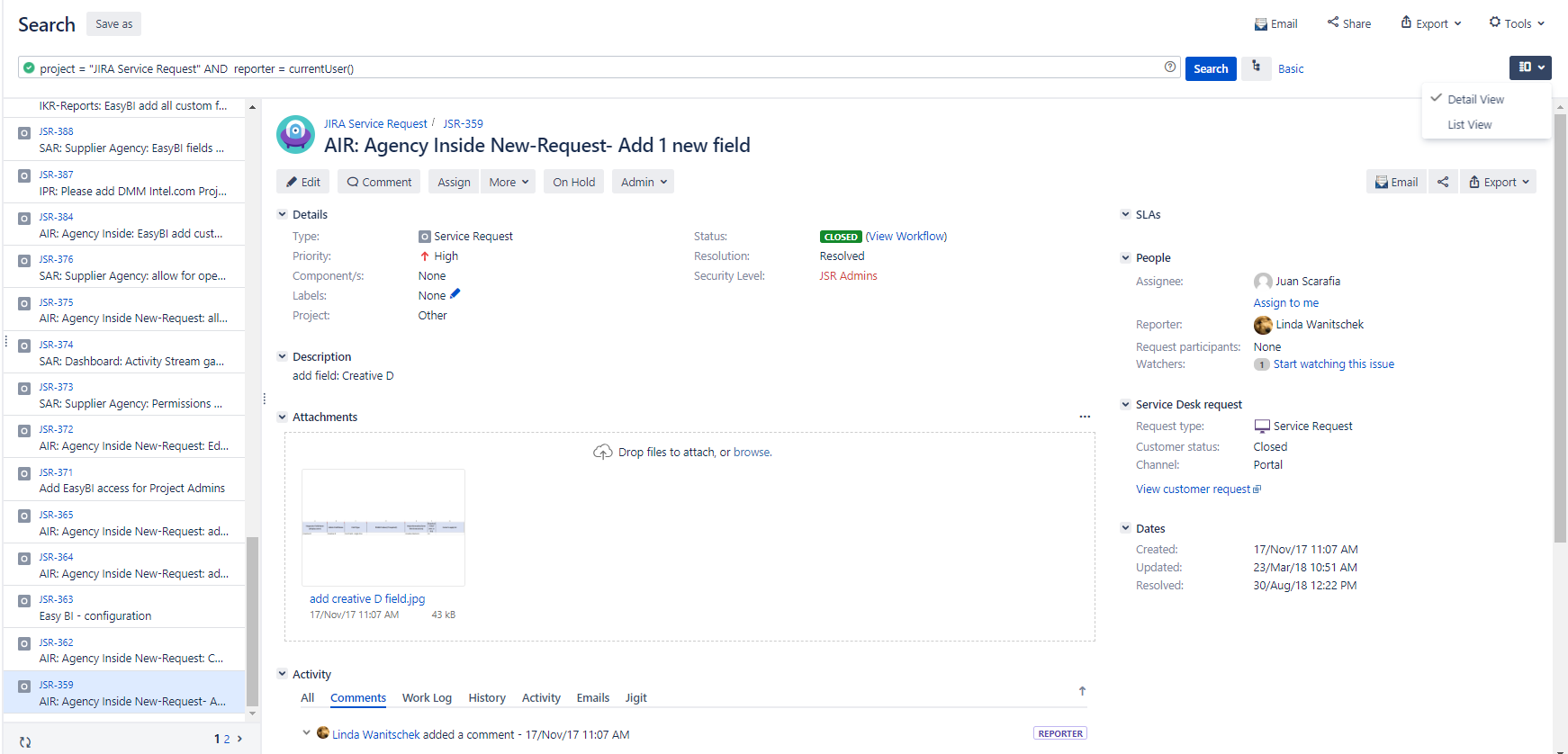 What does internally" actually mean in JI...