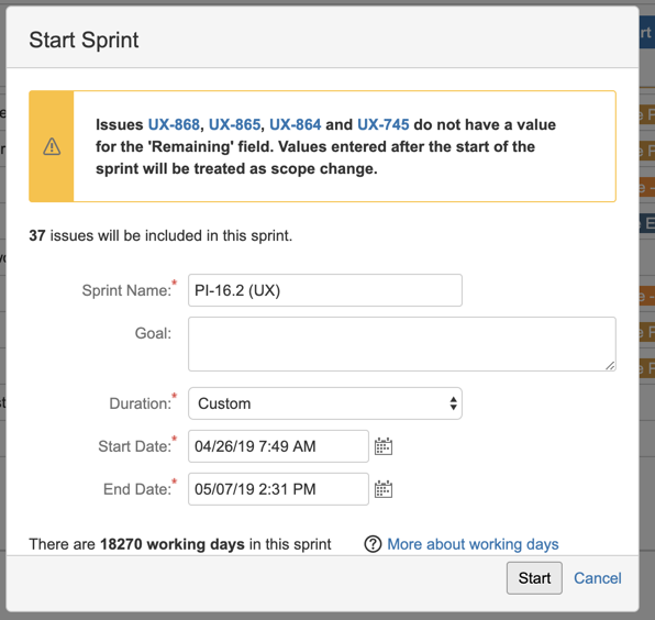 Solved Working Days In Sprint For Jira