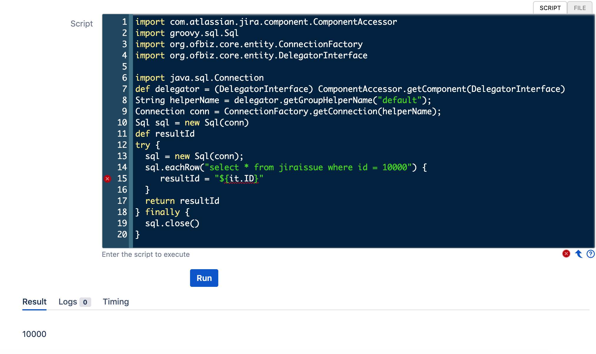 Solved: How to display SQL results using groovy
