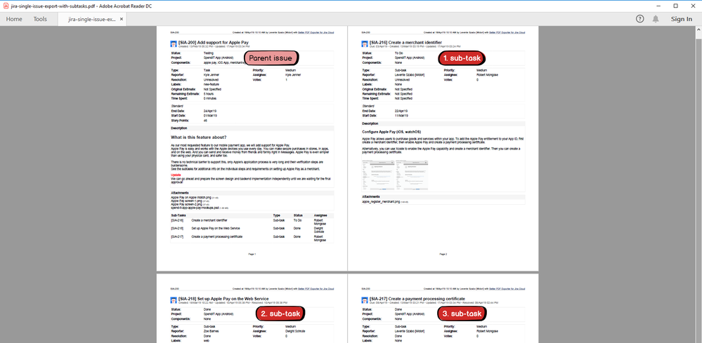 jira-single-issue-export-with-subtasks