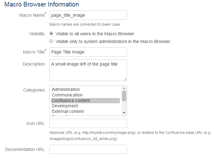 Adding an image in front of a Confluence page title with  