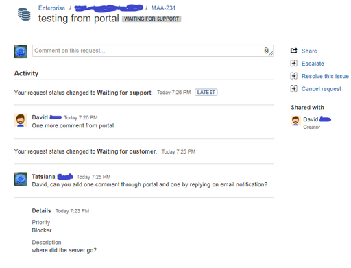 Jira Service Desk User S Comments That Were Added