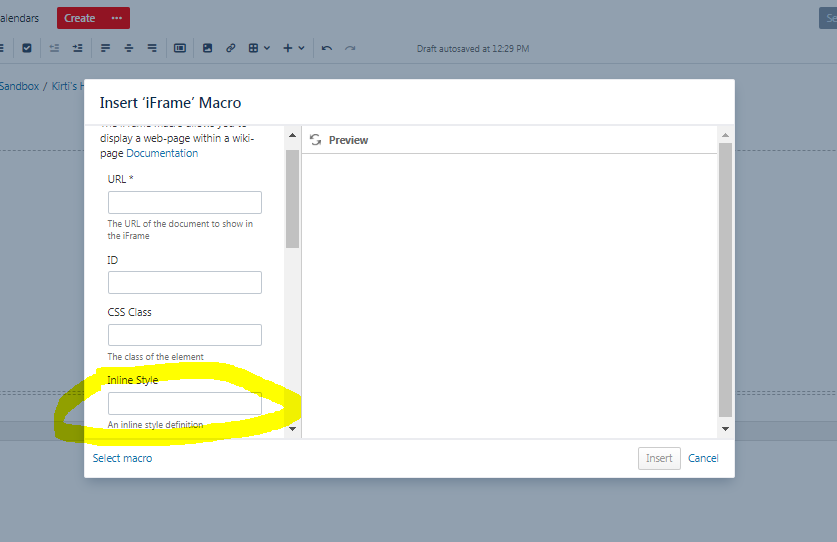 Solved: how to place HTML table code in confluence page?