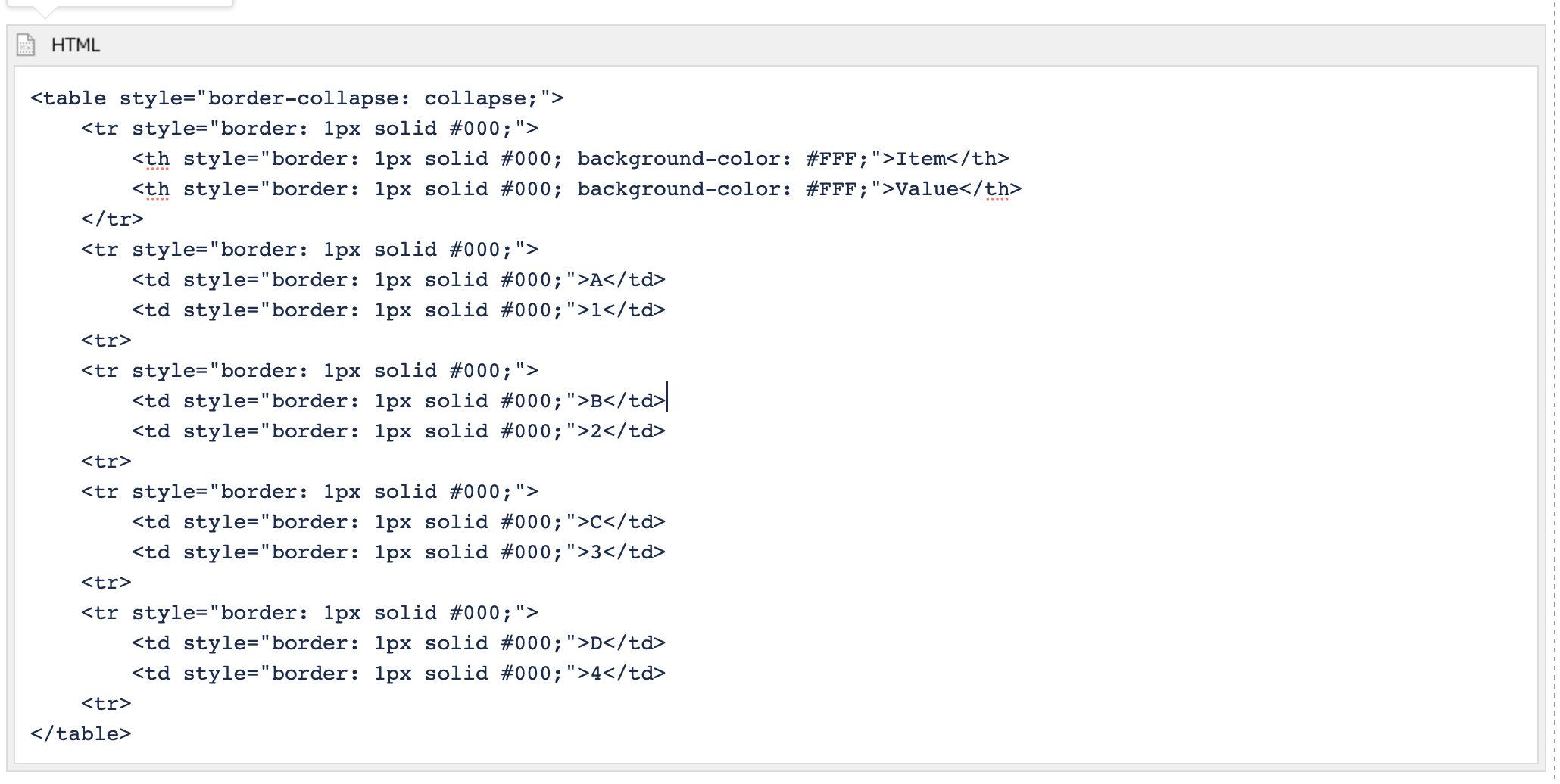 Solved: how to place HTML table code in confluence page?