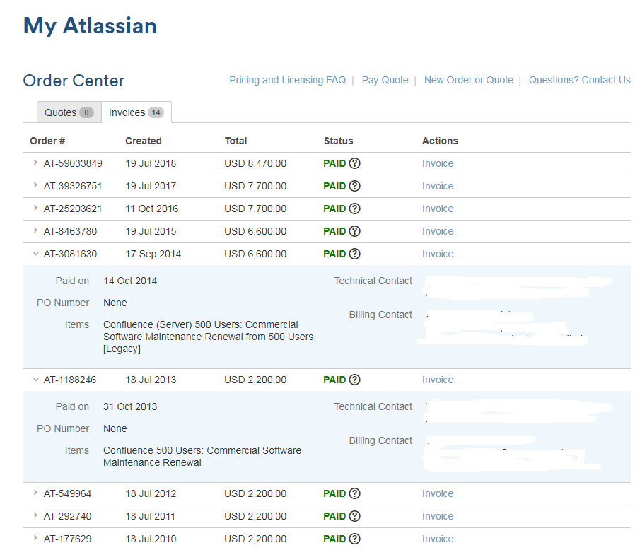 Jira/Confluence Server price increase through the