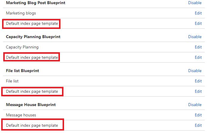 Can I create index for global template?