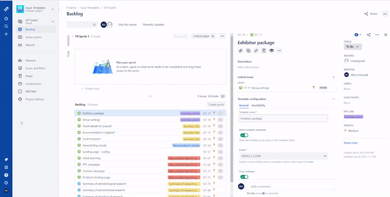 How to create an Epic issue template in Jira - Atlassian Community