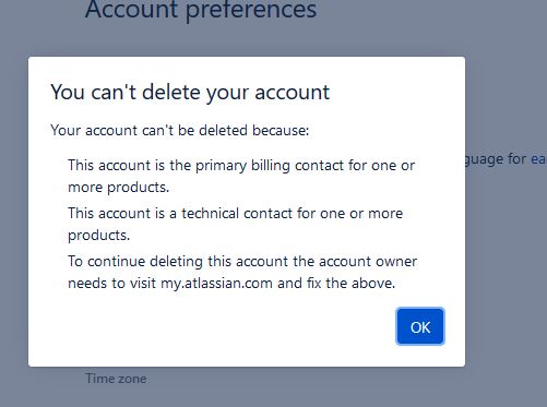 Why can't I delete my account?
