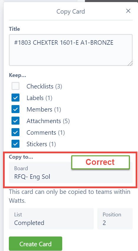 Cards Will Not Copy Over From One Board To Another