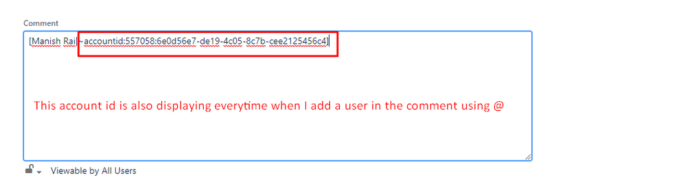 This account id is also displaying everytime when I add a user in the comment using @.png