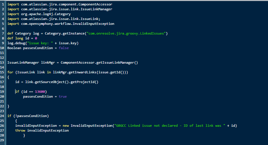 Validator to check at least 1 linked issue exists ...