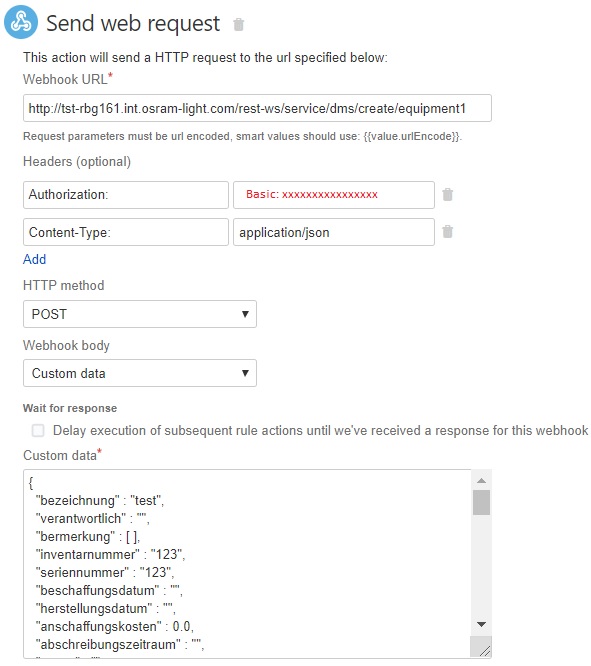 Send web request - HTTP Status 500