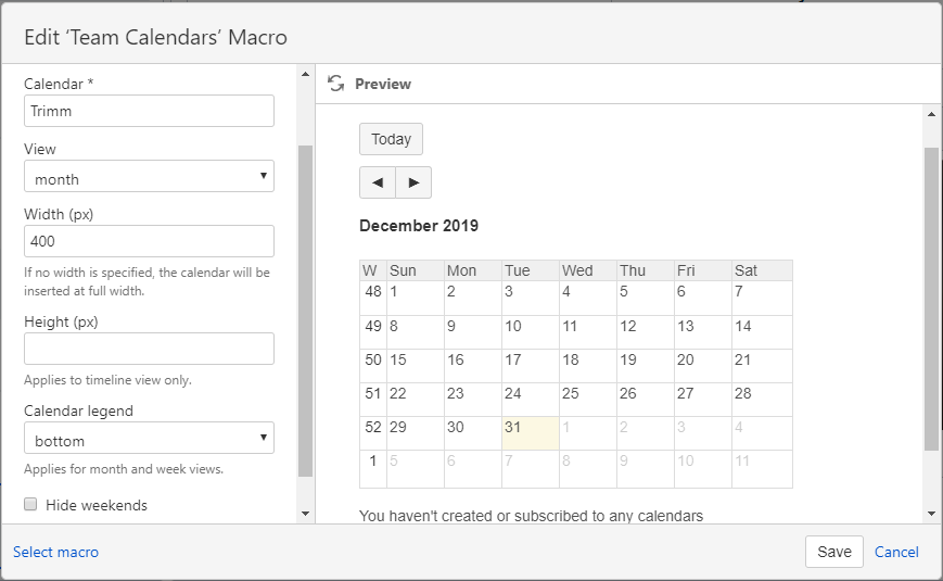 Solved How do I use the Team Calendar Macro?