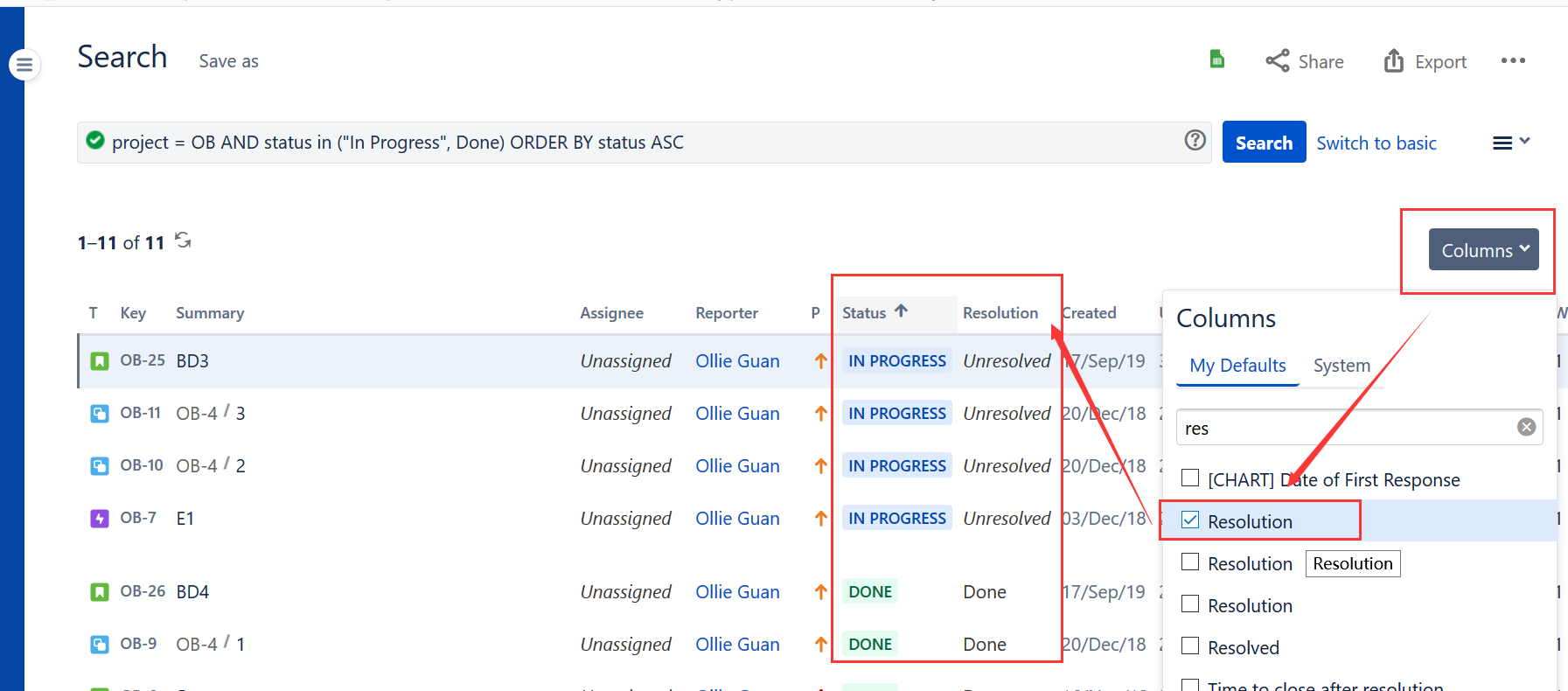 Why are my resolved and closed issue types still s...