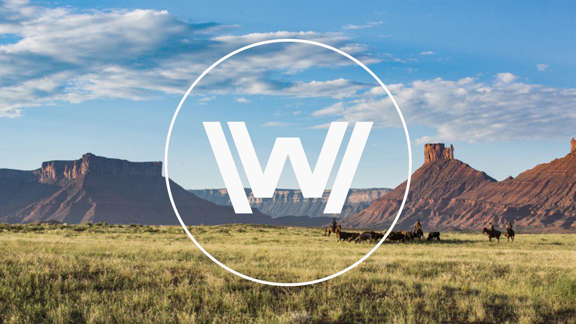 Мир дикого запада заставка. Wr лого. Westworld обои. Westworld logo. Легион клан.
