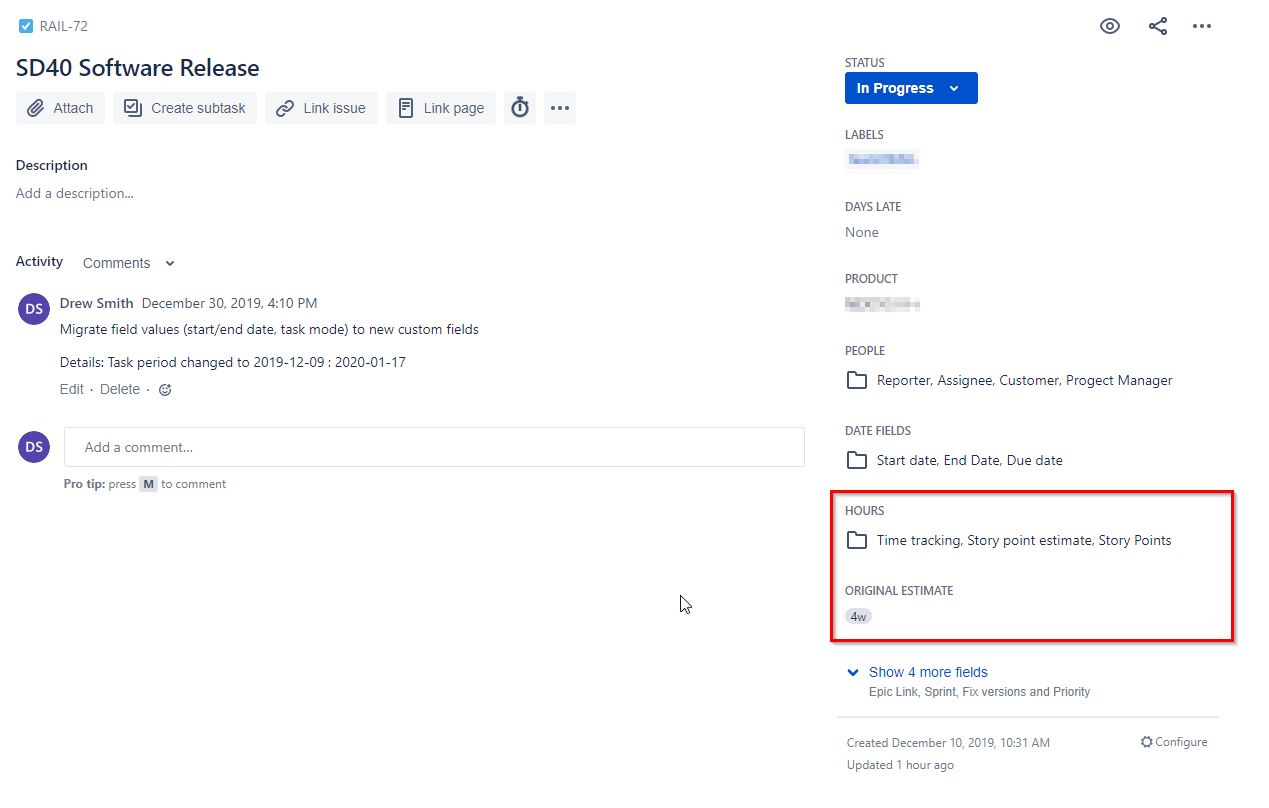 Jira Cloud Original Estimate field how to get