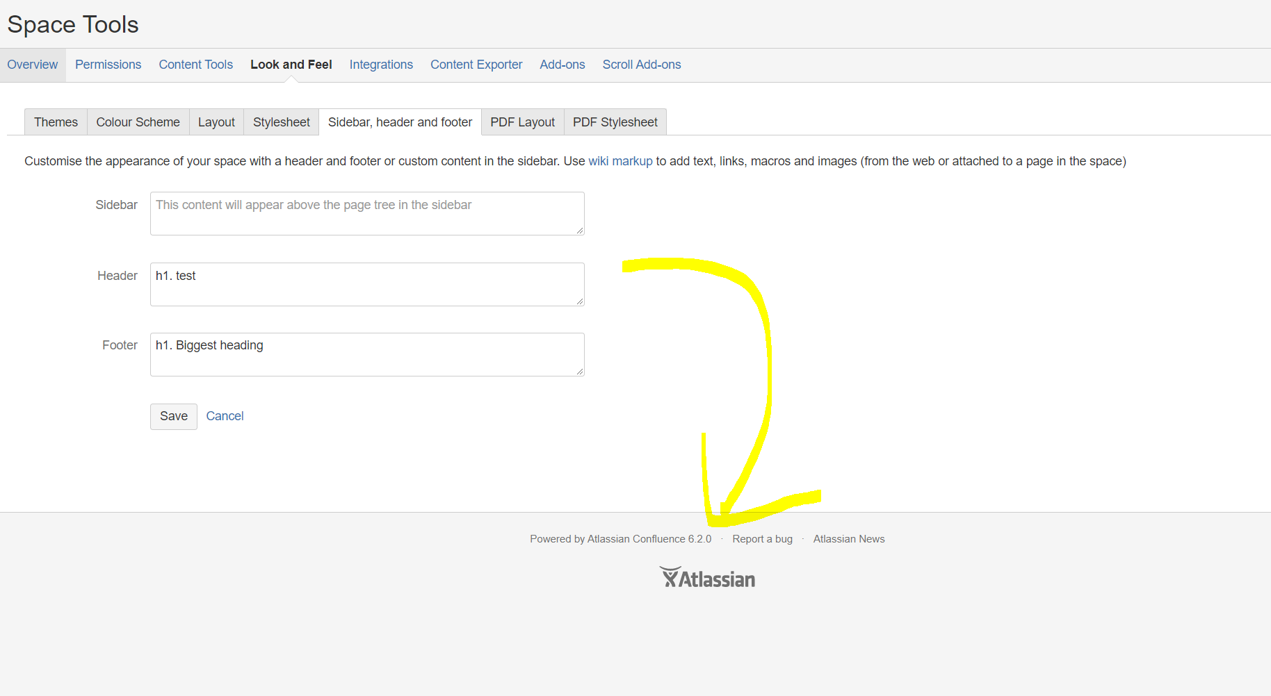 Sidebar, Header, Footer help