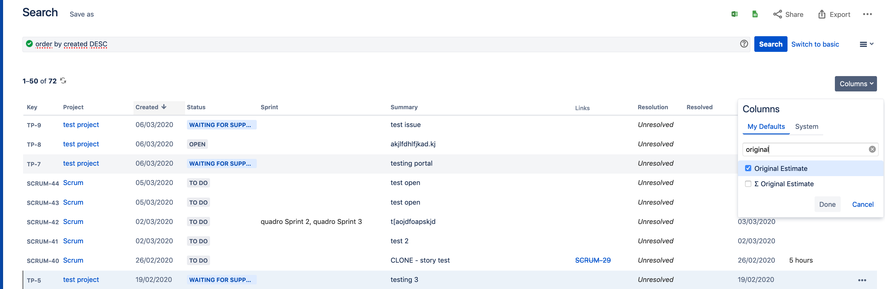 Solved Adding Time Estimation in filter query as a column