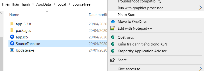 SourceTree is missing launch shortcuts