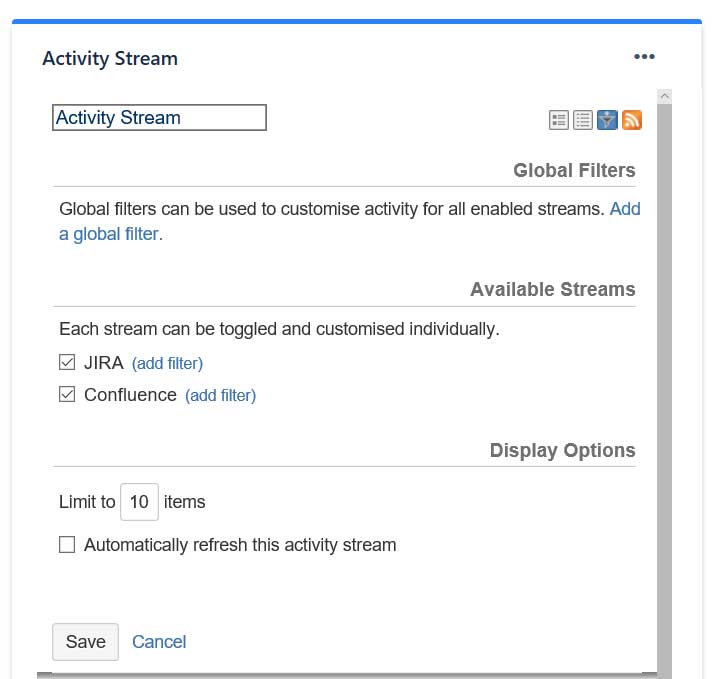 Activity stream gadget shows only changes in the C...