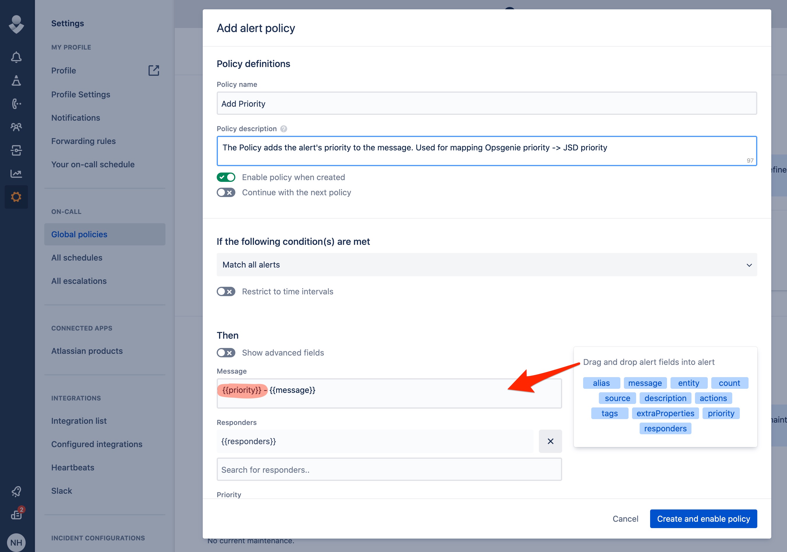 OpsGenie>Jira - Set priority of created tickets