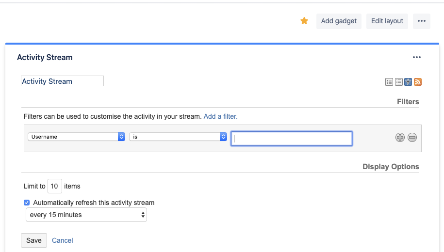 Solved How can I filter Activity Stream gadget by usernam...