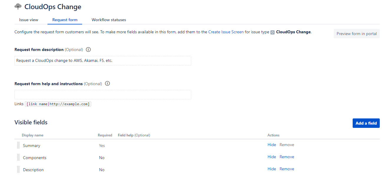 Creating Drop down selections on software request